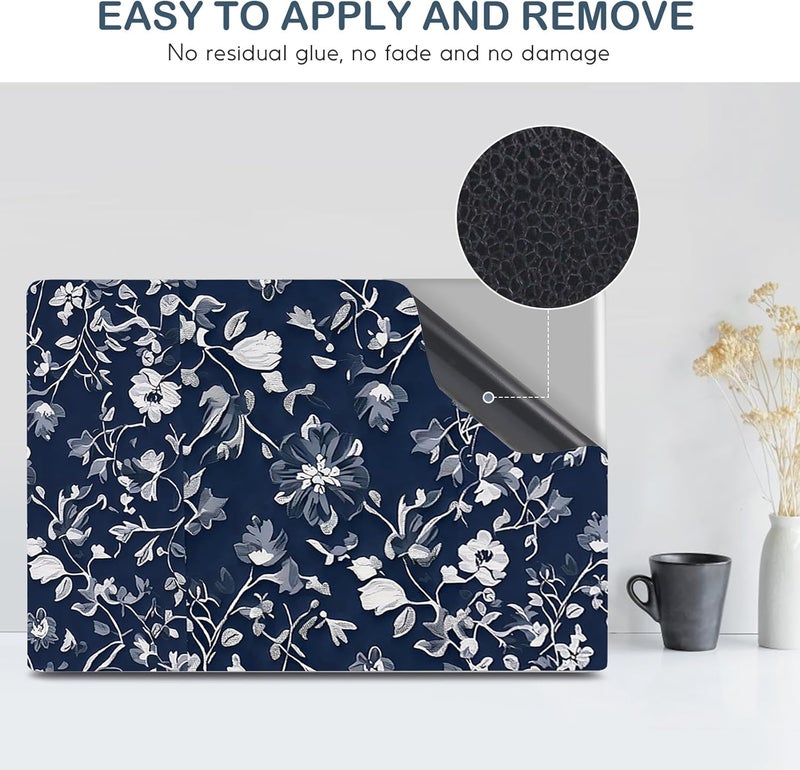 DINKY Laptop Notebook Skin Sticker Cover Decal, Fits 12-15.6 inch Laptops, Blue Art Leaf - Image 4